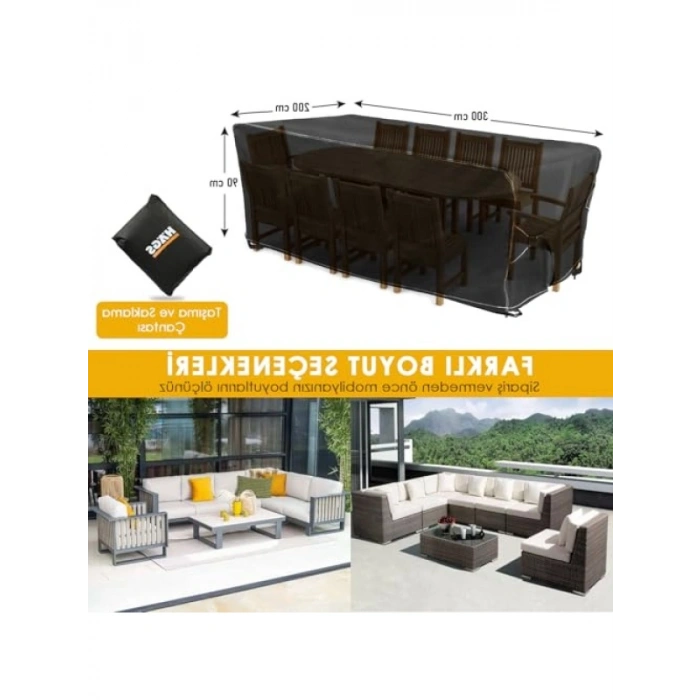 Su Geçirmez Bahçe Mobilyası Örtüsü - 300x200x90 cm