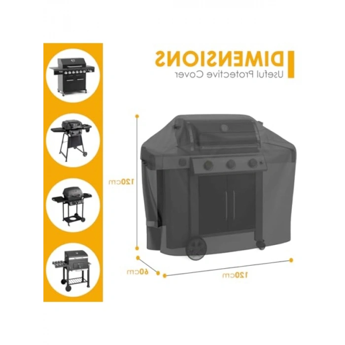 Su Geçirmez BBQ Mangal Örtüsü, 120x60x120 cm