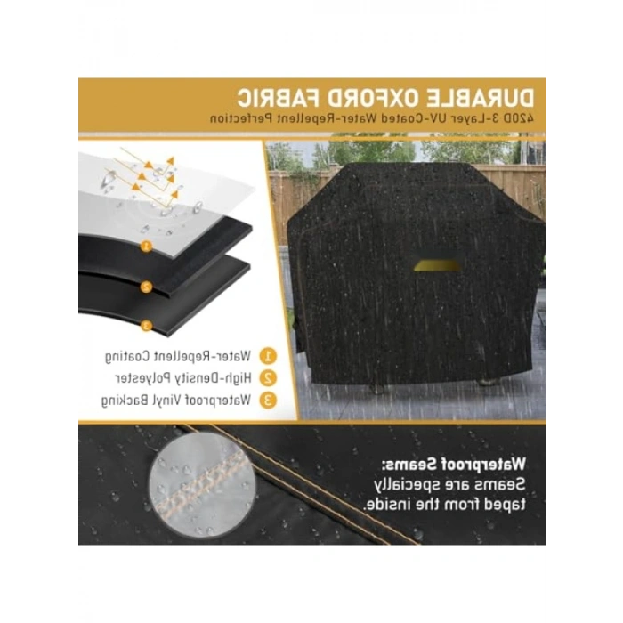 Su Geçirmez BBQ Mangal Örtüsü, 120x60x120 cm