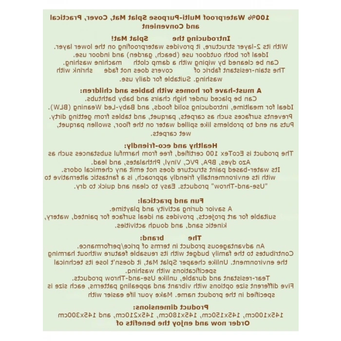 Su Geçirmez Çok Amaçlı Yer/masa Örtüsü - 150x150 cm