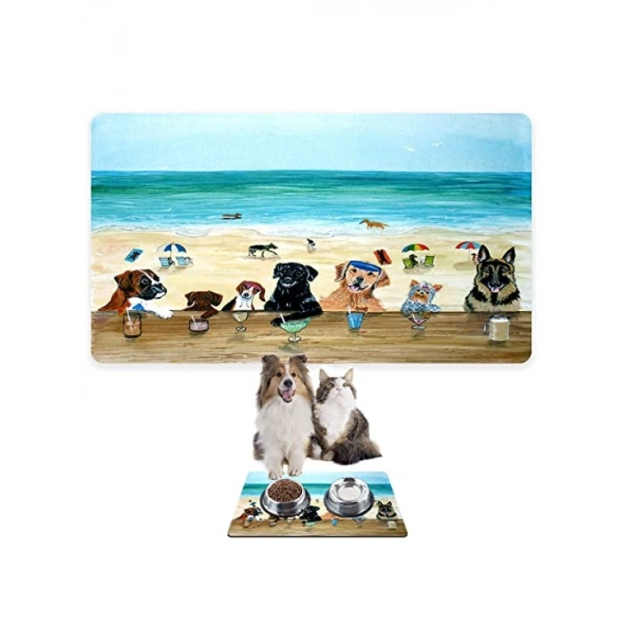 Su Geçirmez Evcil Hayvan Beslenme Matı, 50x35 cm