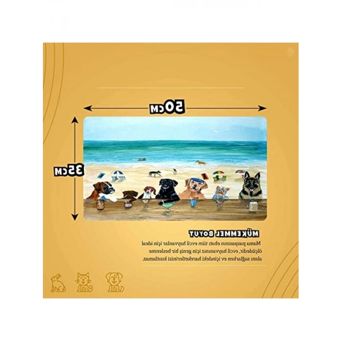 Su Geçirmez Evcil Hayvan Beslenme Matı, 50x35 cm