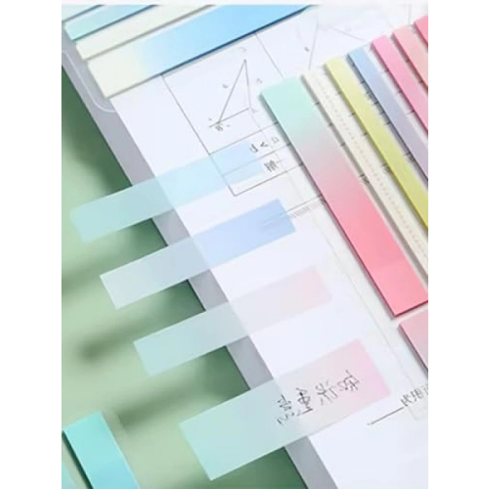 Su Geçirmez Şeffaf Yapışkanlı Not Kağıdı, Karma Şerit (Karma Şerit 4)