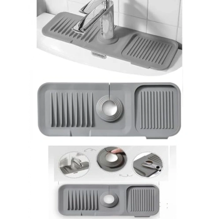 Su Geçirmez Silikon Musluk Matı, Kaydırmaz Taban