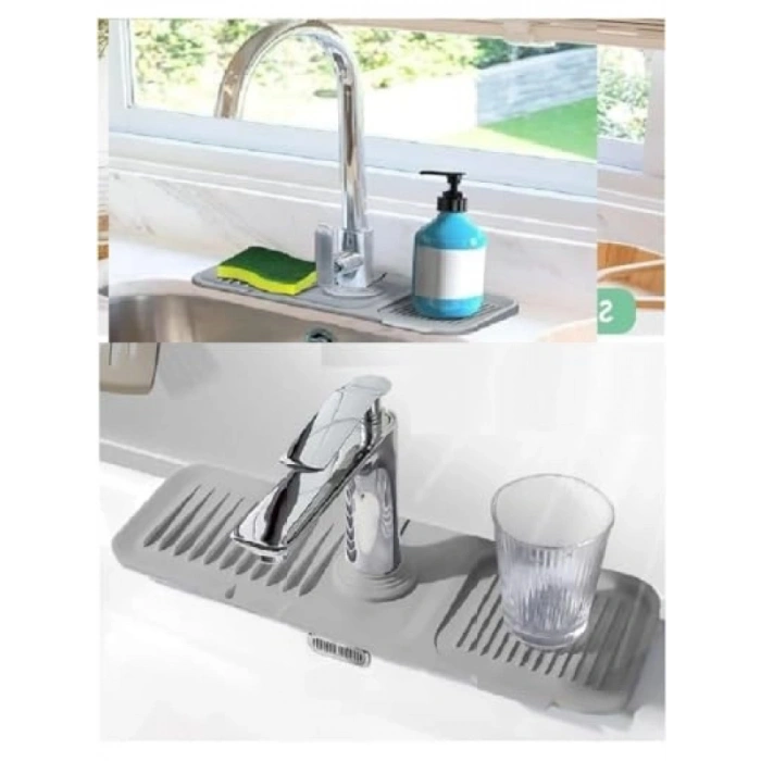 Su Geçirmez Silikon Musluk Matı, Kaydırmaz Taban