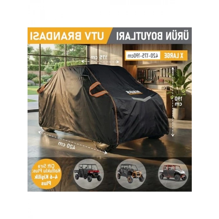 Su Geçirmez UTV Brandası, Çift Sıra Koltuklu 4-6 Kişilik