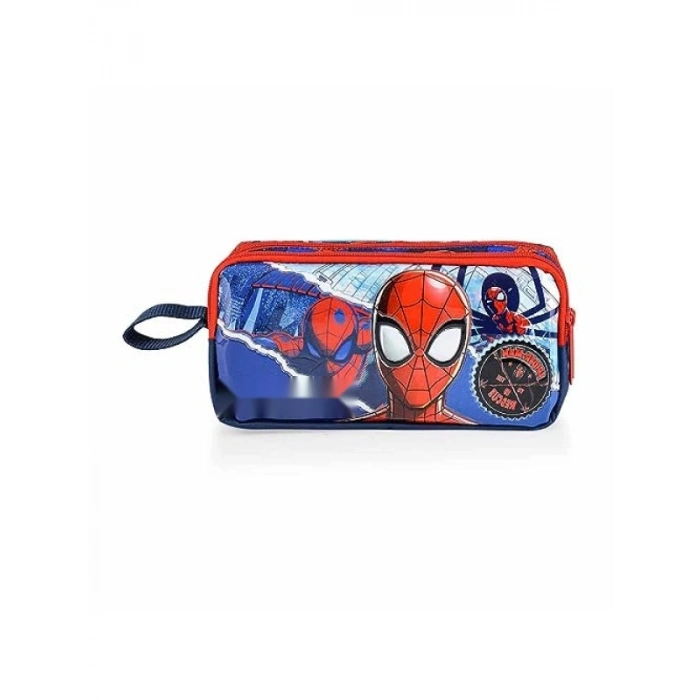Su İtici Özellikli Çift Gözlü Kalem Çantası - Spiderman Temalı