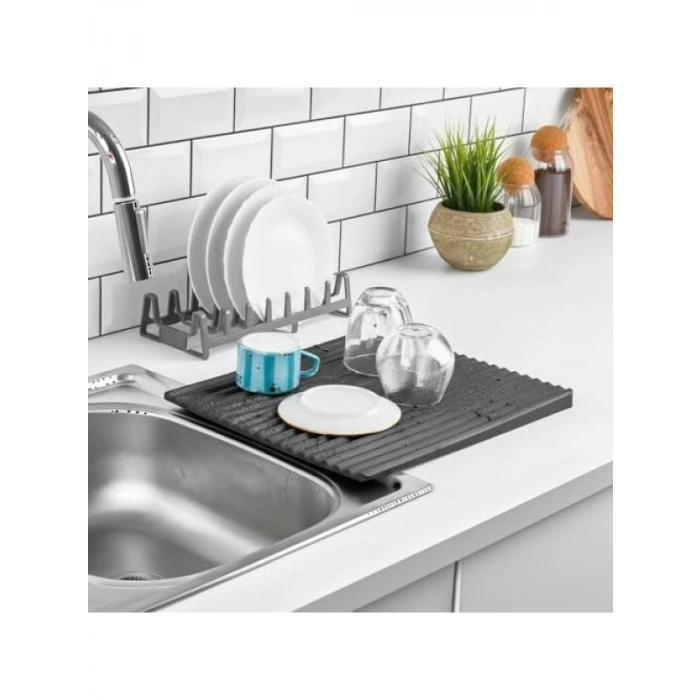 Su Süzgeçli Plastik Bulaşık Kurutma Matı - Kaymaz ve Kolay Temizlenebilir