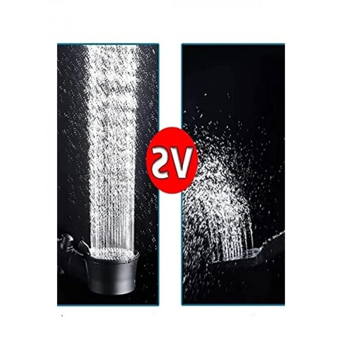 Su Tasarruflu Siyah Turbo Fan Duş Başlığı, Yüksek Basınçlı