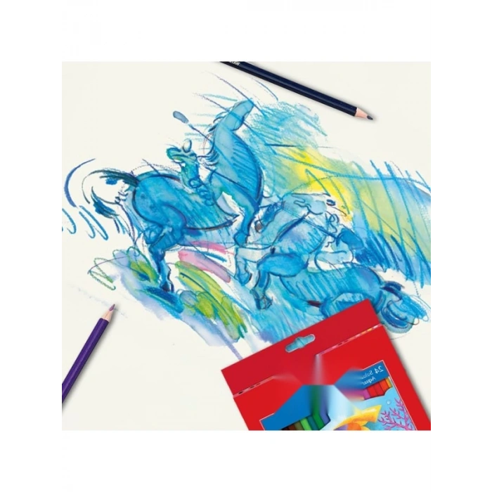 Sulu Boya Kalemi Seti - 24 Renk, Fırça ve Kalem Hediyeli