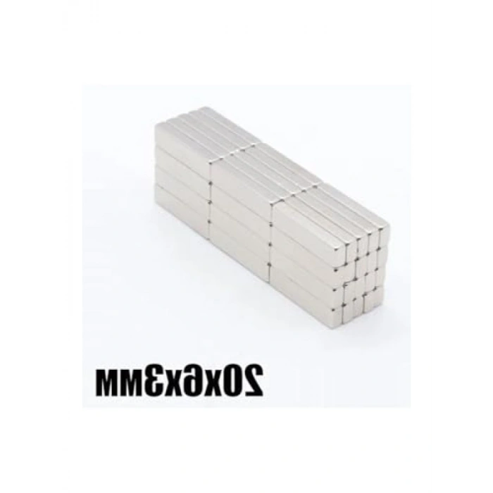 Süper Güçlü Neodyum Mıknatıs Seti, 20mm x 6mm x 3mm, 2 Adet