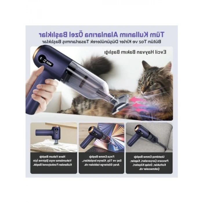 Süper Şarjlı Çok Fonksiyonlu Araç Süpürgesi