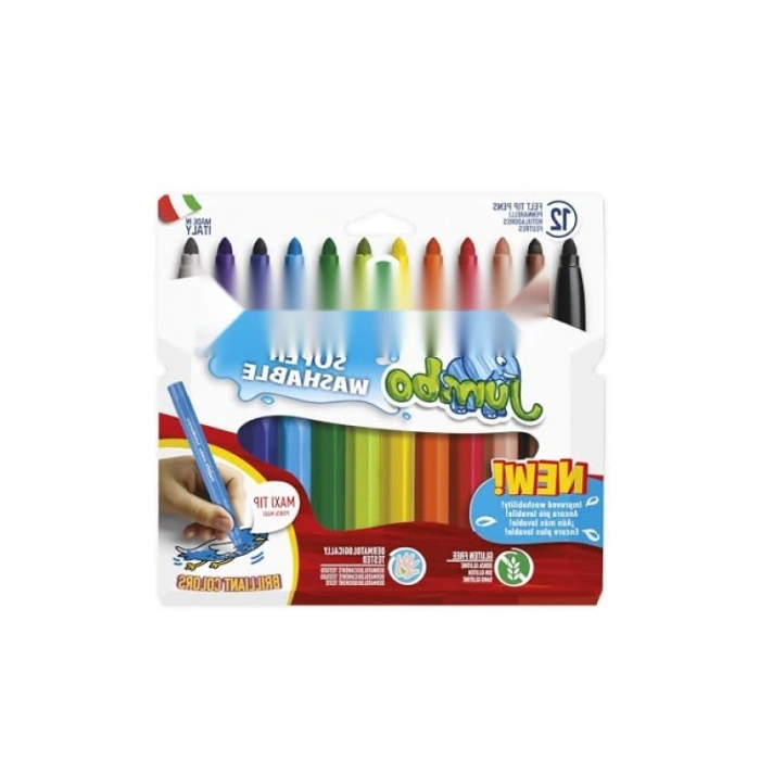 Süper Yıkanabilir Keçeli Boya Kalemi Seti - 12li