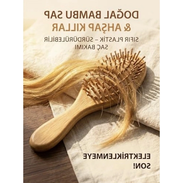 Sürdürülebilir Bambu Saç Fırçası ve Tarak Seti