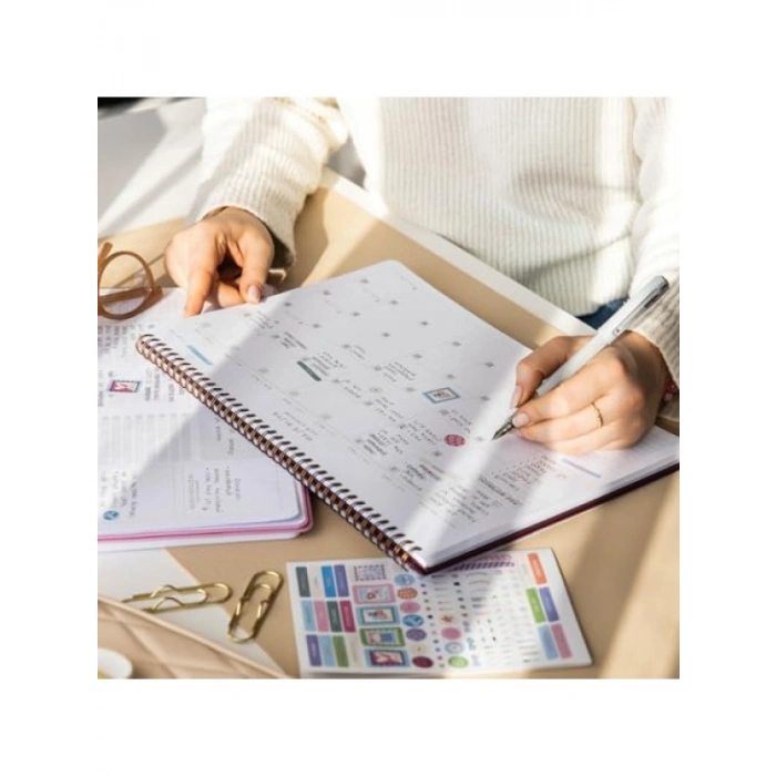 Süresiz Haftalık Spiralli Masaüstü Planlayıcı - 24x34 cm