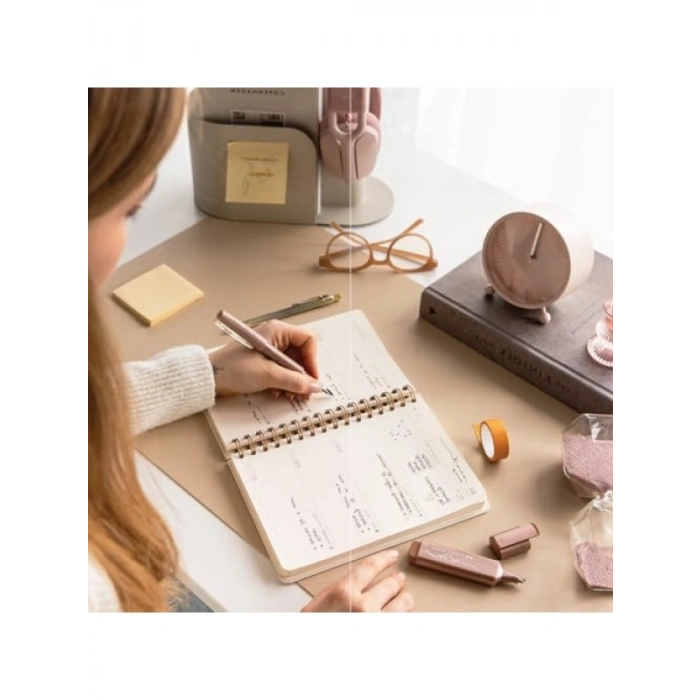 Süresiz Planlayıcı Ajanda - A5 Boyutunda Keten Kapak