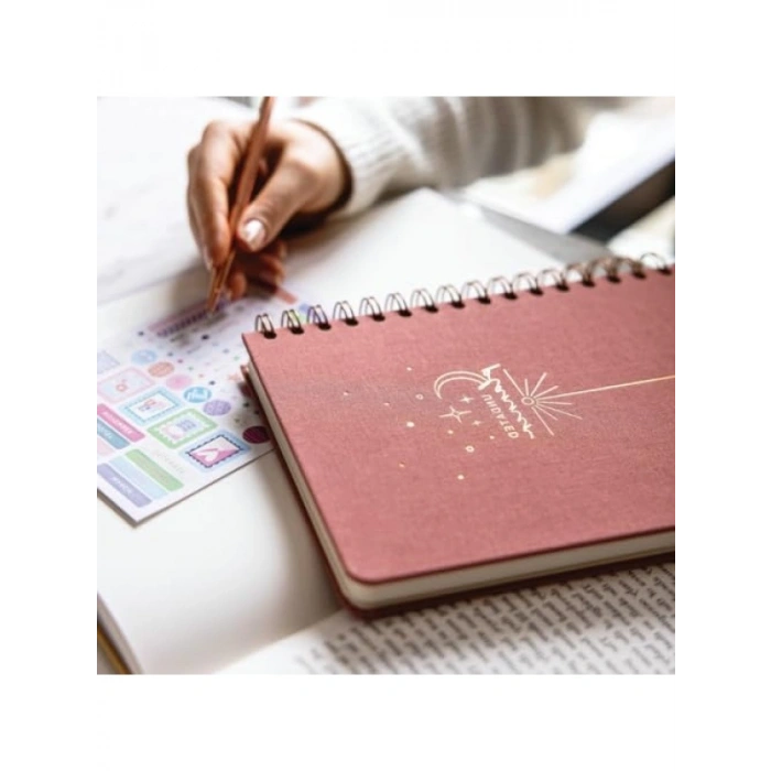 Süresiz Planlayıcı Ajanda - Keten Kapak, Pembe