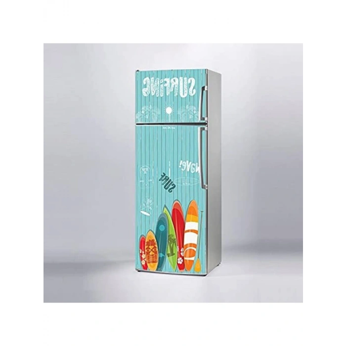Surfing Temalı Buzdolabı Sticker Kaplama Etiketi