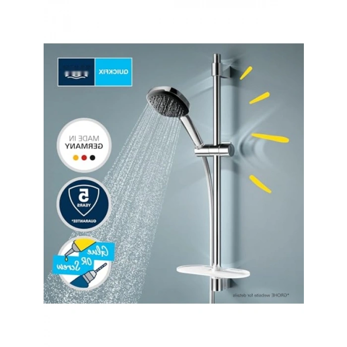 Sürgülü Duş Seti - 110 mm Kare, Yağmur & Jet Akışlı