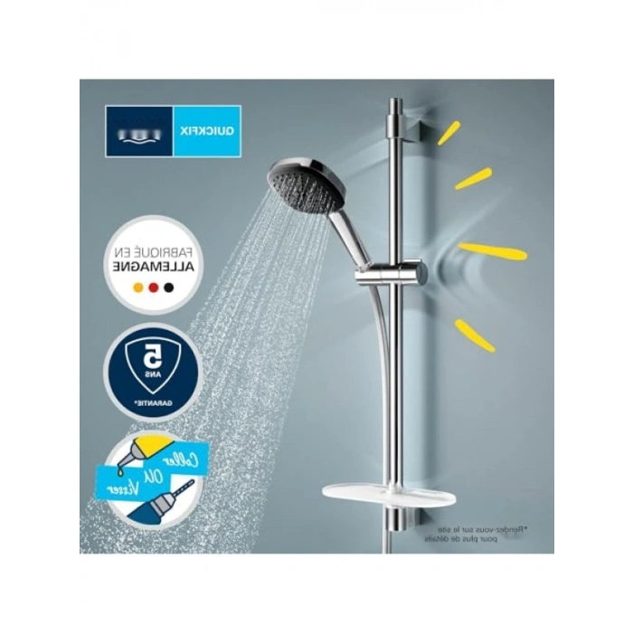 Sürgülü Duş Seti - 110 mm Kare, Yağmur & Jet Akışlı