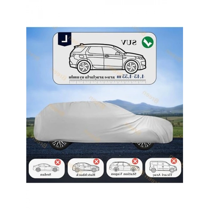 SUV Araçlar için 4.45m - 4.55m Arası Gri Renkli Branda