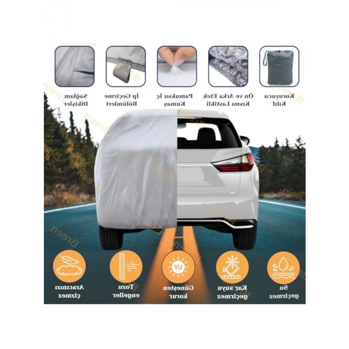 SUV araçlar için gri araba örtüsü, 4.55m - 4.70m uzunluğu ile