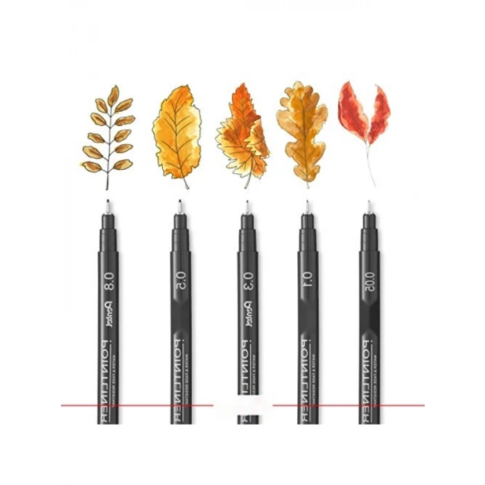 Suya Dayanıklı 0.3 mm Fineliner Kalem, Siyah