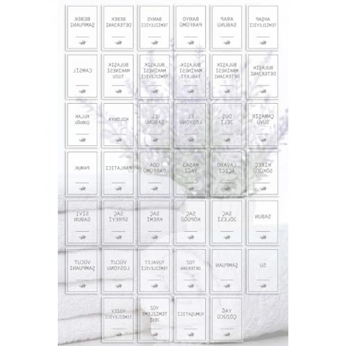 Suya Dayanıklı 40 Parça Banyo ve Mutfak Etiketi Seti