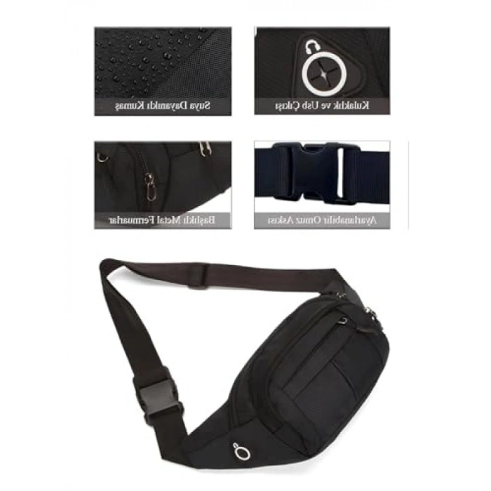 Suya Dayanıklı Çapraz Askılı Bel Çantası - Unisex