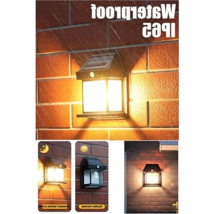 Suya Dayanıklı Güneş Enerjili Bahçe Lambası - Hareket Sensörlü