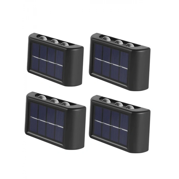 Suya Dayanıklı Güneş Enerjili LED Aplik, 6lı Set, Bahçe Kullanımı için