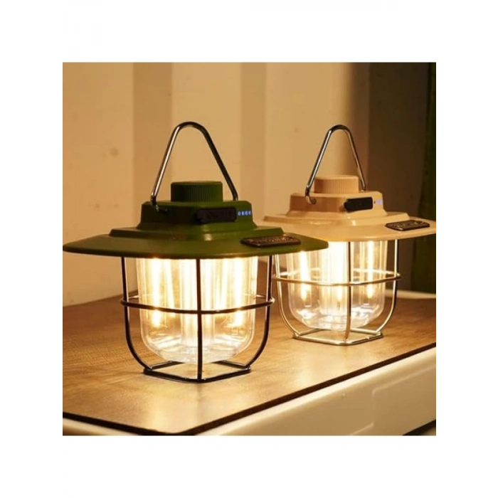 Suya Dayanıklı Vintage LED Kamp Lambası - 5.000 mAh