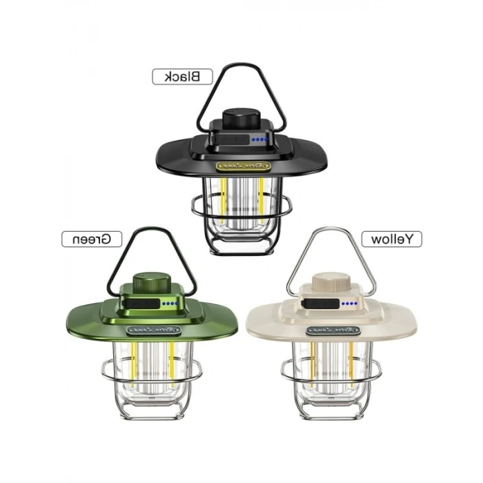 Suya Dayanıklı Vintage LED Kamp Lambası - 5.000 mAh