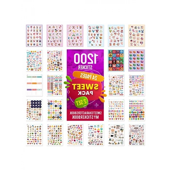Sweet Sticker Set: 1200 Adet Çıkartma ile Yaratıcı Projeler İçin