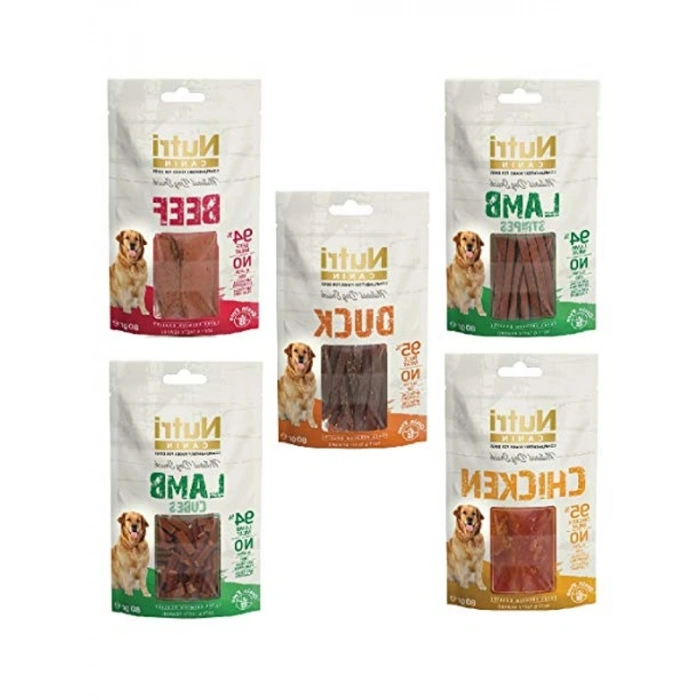 Tahılsız 5 Çeşit Köpek Ödülü, 80g x 5 Paket