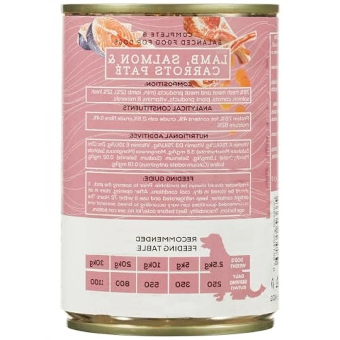 Tahılsız Kuzu Etli Somonlu Köpek Maması, 400 G, 12 Adet