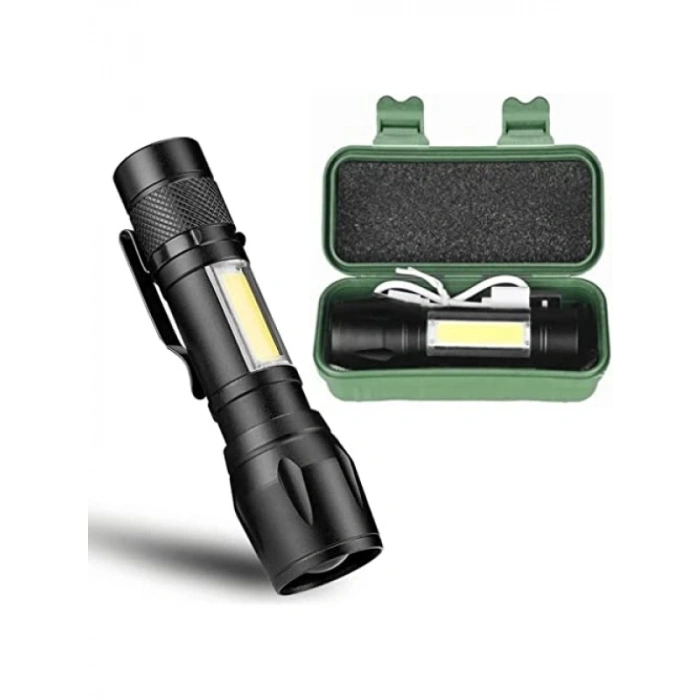 Taktikal Led USB Şarjlı Ultra Güçlü El Feneri