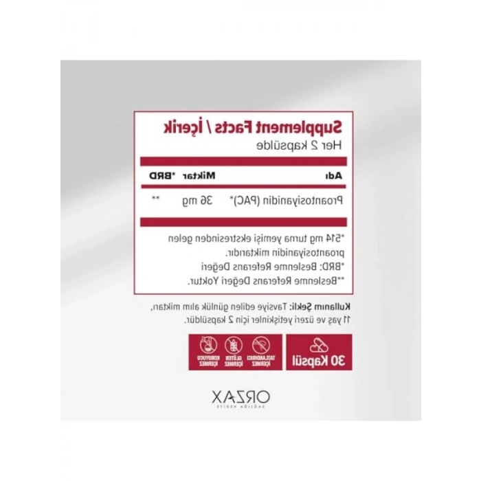 Takviye Edici Gıda Kapsülleri, 30 Adet