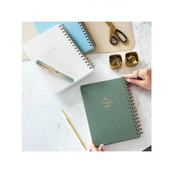 Tarihsiz Keten Kareli Not Defteri - A5 Boyut