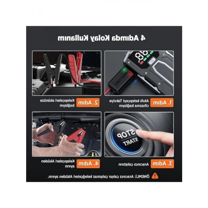 Taşınabilir 18200mAh Jump Starter ile Acil Durum Gücü