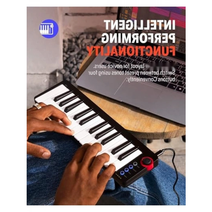 Taşınabilir 25 Tuşlu MIDI Klavye