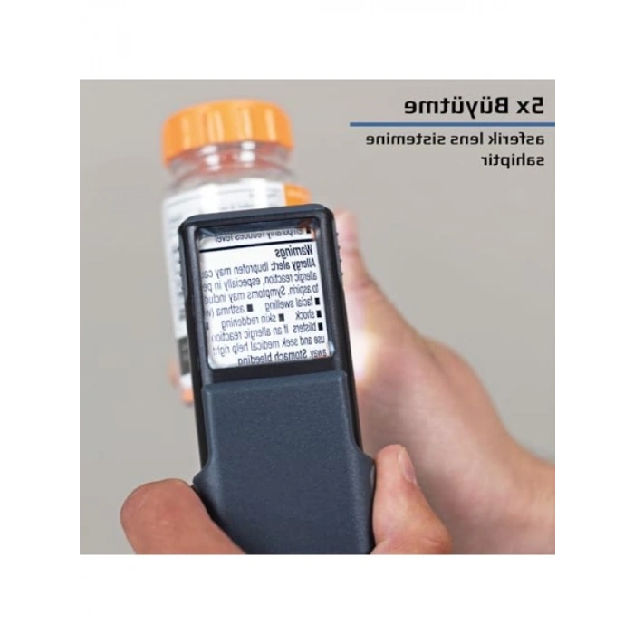 Taşınabilir 5x Büyüteç, LED Aydınlatmalı