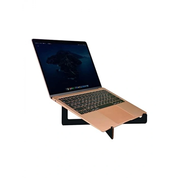 Taşınabilir Ahşap Laptop Standı - Siyah