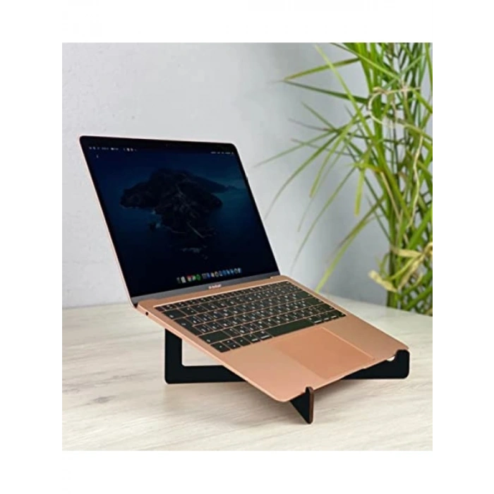 Taşınabilir Ahşap Laptop Standı - Siyah