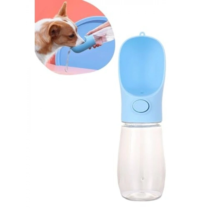 Taşınabilir Butonlu Evcil Hayvan Suluğu 450 ml Pratik Kullanım