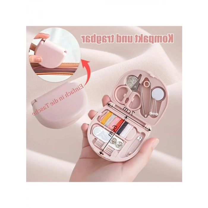 Taşınabilir Dikiş Seti, Pembe İğne ve İplik, Evde Kullanım için Rahat