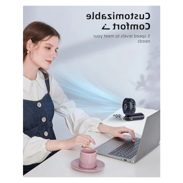 Taşınabilir El Vantilatörü, 5 Hız ve Ayarlanabilir Tasarım