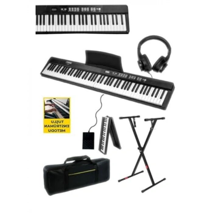 Taşınabilir Katlanır 88 Tuşlu Dijital Piyano