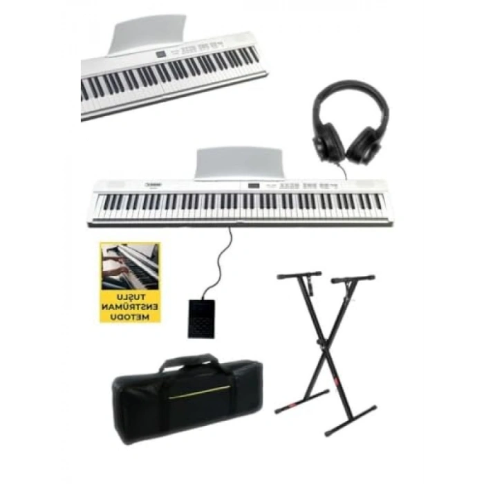 Taşınabilir Katlanır Dijital Piyano - 88 Tuş, Bluetooth Özellikli