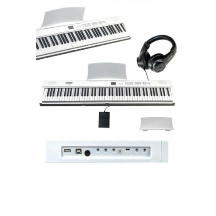 Taşınabilir Katlanır Dijital Piyano - 88 Tuş, Bluetooth Özellikli